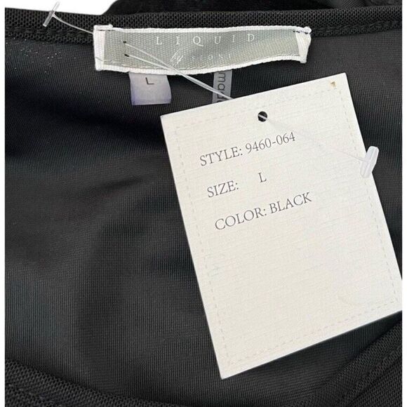 Ladies Large Black Velvet Sleeveless Blouse Mesh V Neck Party Top Stretch NWT - Picture 3 of 5